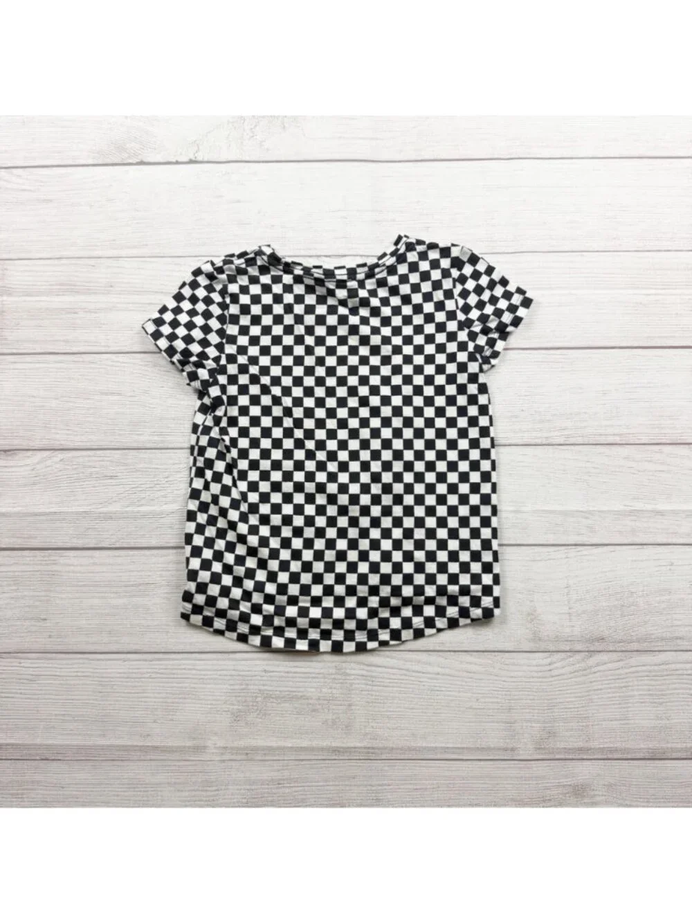 Old Navy Checked Black White Softest Tee Kids Lightweight Cotton M 8